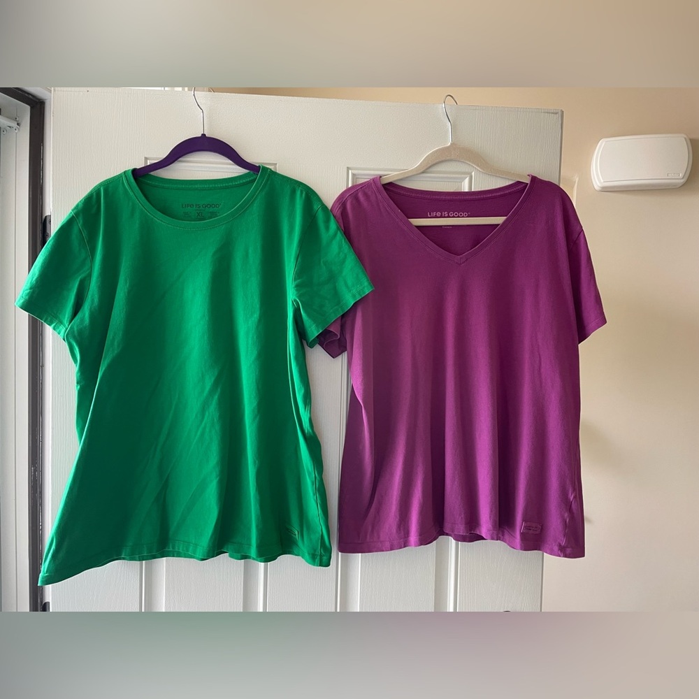 A Life Is Good Bundle.  2 plain T-shirts for 20.00 for both.